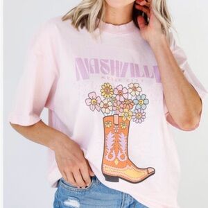 Pink Nashville Graphic T-Shirt